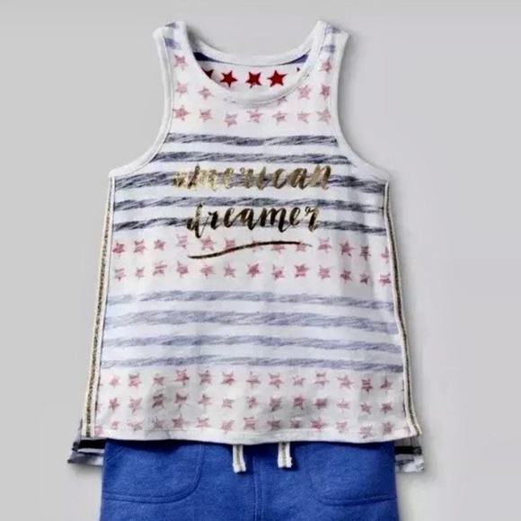 Tank Top & Blue Skirt Set For Girls 5T - Picture 1 of 4